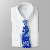 MAGIC BLUE BERRIES Fantasy Floral Swirls Stropdas (Gebonden)