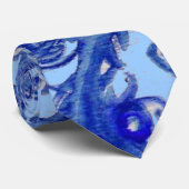 MAGIC BLUE BERRIES Fantasy Floral Swirls Stropdas (Opgerold)