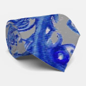 MAGIC BLUE BERRIES Fantasy Floral Swirls Stropdas (Opgerold)