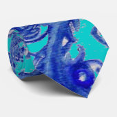 MAGIC BLUE BERRIES Fantasy Floral Swirls Stropdas (Opgerold)