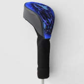 Magic Blue Horse die op de maanlichte Sterrennacht Golfheadcover (Schuin)