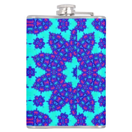 Magic Blue kaleidoscope flourished Heupfles (Achterkant)