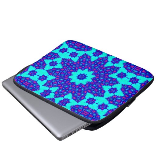 Magic Blue kaleidoscope flourished Laptop Sleeve (Voorkant onderkant)
