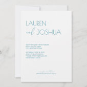 Magic Blue · Modern minimalistisch script bruiloft Kaart (Voorkant)