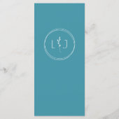 Magic Blue · Modern minimalistisch script bruiloft Menu (Achterkant)