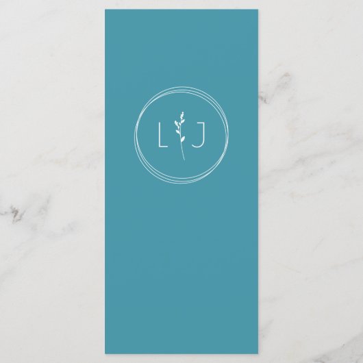 Magic Blue · Modern minimalistisch script bruiloft Menu (Achterkant)