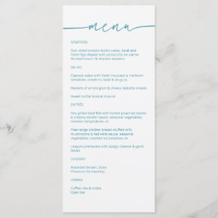 Magic Blue · Modern minimalistisch script bruiloft Menu