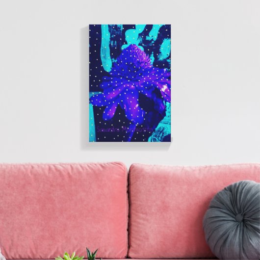 Magic Blue Roos Leesnieuws Canvas Afdruk (Insitu (Woonkamer))