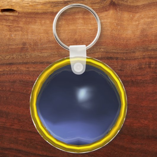 MAGIC BLUE TOPAZ GEM STONE SLEUTELHANGER (Achterkant)