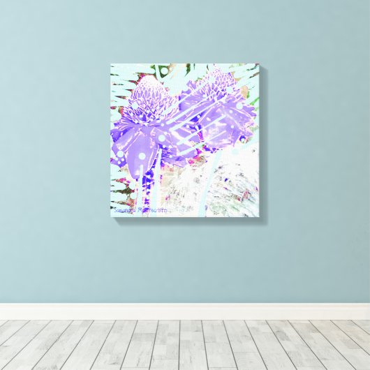 Magic Blue Water Rozen Canvas Afdruk (Insitu (Houten vloer))