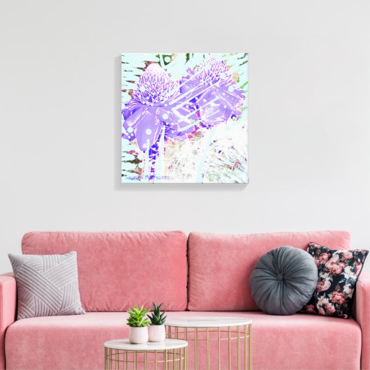 Magic Blue Water Rozen Canvas Afdruk (Insitu (Woonkamer))