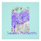 Magic Blue Water Rozen Glanzend Poster (Voorkant)