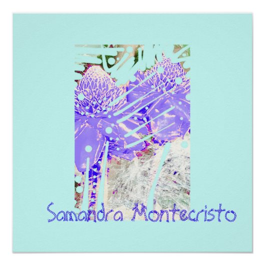 Magic Blue Water Rozen Glanzend Poster (Voorkant)