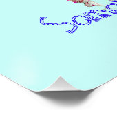 Magic Blue Water Rozen Glanzend Poster (Hoek)