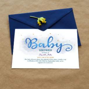 Magic Blue Waterverf Baby Boy Shower Kaart