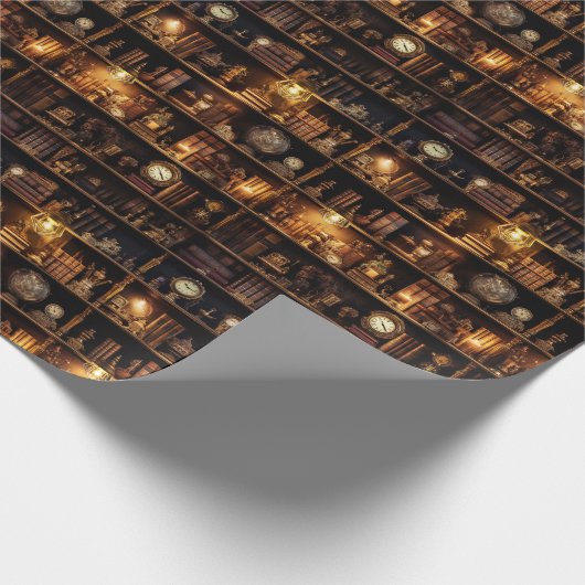 Magic Boekenplank Steampunk Cadeaupapier (Hoek)