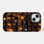Magic Boekenplank Steampunk iPhone 15 Case (Achterkant horizontaal)