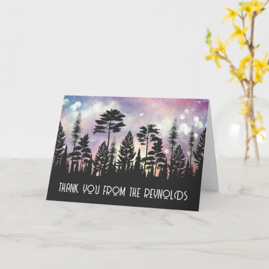 Magic Bokeh Forest Dank u kaart (Gele Bloem)