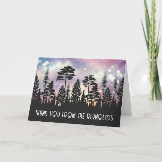 Magic Bokeh Forest Dank u kaart (Voorkant)