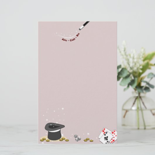 Magic Book Insert Rood Abra-Cada-Bra Stationery Briefpapier (Staand voorkant)