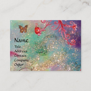 MAGIC BUTTERFLES blauw groen geel goudsparken Visitekaartje