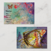 MAGIC BUTTERFLES blauw groen geel goudsparken Visitekaartje (Voorkant / Achterkant)