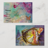 MAGIC BUTTERFLES blauw groen geel goudsparken Visitekaartje (Voorkant / Achterkant)