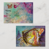 MAGIC BUTTERFLES blauw groen geel goudsparken Visitekaartje (Voorkant / Achterkant)