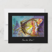 MAGIC BUTTERFLES zwart blauw Kaart (Voorkant)