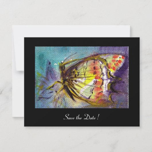 MAGIC BUTTERFLES zwart blauw Kaart (Voorkant)