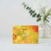 MAGIC BUTTERFLY-geel, bruin, groen, goudsparken Visitekaartje (Staand voorkant)