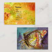 MAGIC BUTTERFLY-geel, bruin, groen, goudsparken Visitekaartje (Voorkant / Achterkant)