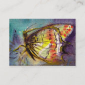 MAGIC BUTTERFLY paarse groen geel goud schittert Visitekaartje (Achterkant)