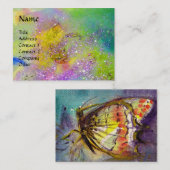 MAGIC BUTTERFLY paarse groen geel goud schittert Visitekaartje (Voorkant / Achterkant)