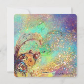 MAGIC BUTTERFLY PLANT GOLD BLUE SPARKLES Kerstmis Feestdagenkaart (Achterkant)