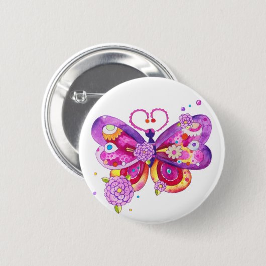 Magic Butterfly Ronde Button 5,7 Cm (Voorkant /achterkant)