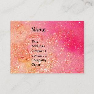 MAGIC BUTTERFLY roze, fuchsia yellow gousparkles Visitekaartje