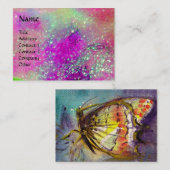 MAGIC BUTTERFLY violet, paarse geel gouden spranke Visitekaartje (Voorkant / Achterkant)