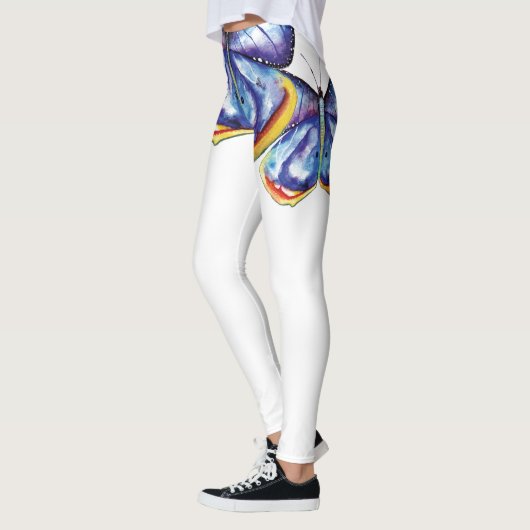 Magic Butterfly Waterverf Art Leggings, M Leggings (Links)