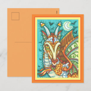 MAGIC CANDY CORN DRAGON, HALLOWEEN FANTASY BEAST FEESTDAGENKAART