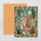 MAGIC CANDY CORN DRAGON, HALLOWEEN FANTASY BEAST FEESTDAGENKAART (Voorkant / Achterkant)