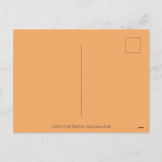 MAGIC CANDY CORN DRAGON, HALLOWEEN FANTASY BEAST FEESTDAGENKAART (Achterkant)