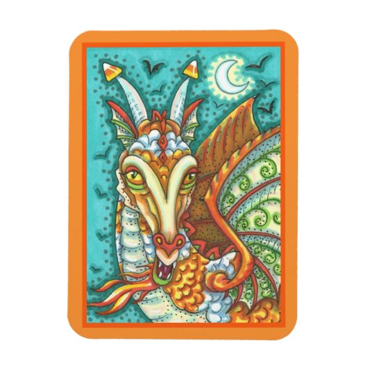 MAGIC CANDY CORN DRAGON, HALLOWEEN FANTASY BEAST MAGNEET (Verticaal)