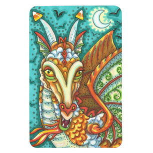 MAGIC CANDY CORN DRAGON, HALLOWEEN FANTASY BEAST MAGNEET