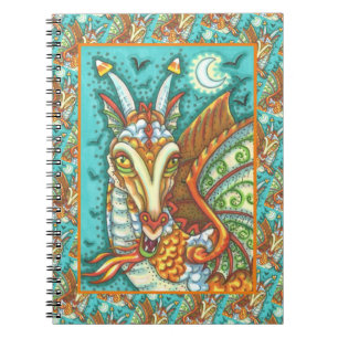 MAGIC CANDY CORN DRAGON, HALLOWEEN FANTASY BEAST NOTITIEBOEK