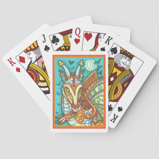 MAGIC CANDY CORN DRAGON, HALLOWEEN FANTASY BEAST POKERKAARTEN (Achterkant)