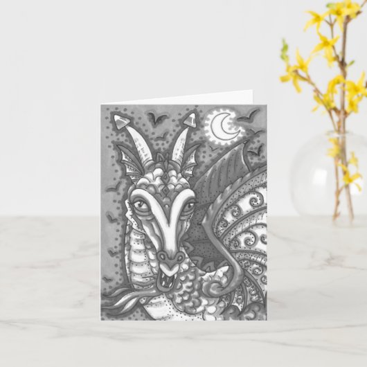 MAGIC CANDY CORN DRAGON, HALLOWEEN FANTASY Blank Kaart (Gele Bloem)