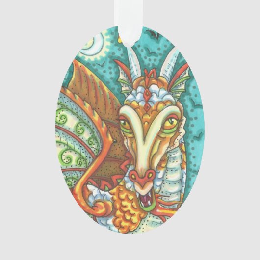 MAGIC CANDY CORN DRAGON, HALLOWEEN FANTASY ORNAMENT (voorkant)