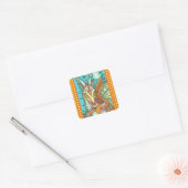 MAGIC CANDY CORN DRAGON, HALLOWEEN FANTASY VIERKANTE STICKER (Envelop)