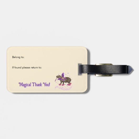 Magic capyfairy bagagelabel (Achterkant horizontaal)